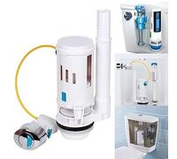 Toilet Cistern Dual Flush Valve Push Button, Dual Flush Cistern Valve Siphon, For Bathroom Toilet Water Tank Repair, for 2 Inch Outlets Full Kit Parts and Push Button Replacements, 33cm Height