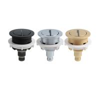 Toilet Cistern Flush Button, Dual Flush Push Button Replacement for Water Tank, Chrome ABS Round Valve with Half and Full Flush Modes