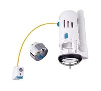 Toilet Cistern Flush Valve Universal Flush Replacement Valves Side-Press Double Drain Toilet Tanks Component for Water Discharge(White-Split Type)