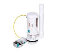 Toilet Cistern Flush Valve Universal Flush Replacement Valves Side-Press Double Drain Toilet Tanks Component for Water Discharge(White-Integrated)