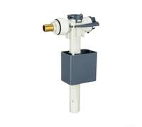 Toilet Cistern Inlet Valve G3/8 Side Fill Adjustable Float Valve Quiet Brass Nut for WC Tank Bottom Entry Replacement(Gray)