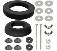 Toilet Cistern Seal Kit, Stainless Steel, Bathroom Faucet Parts, Toilet Cistern Seal Kit 100mm M6 Bolt Through 1.5" Rubber Dome 2" Foam Washer Set