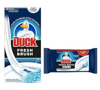 Toilet Cleaner Starter Kit Bundle Includes 1 Duck Fresh Brush With Holder and 24 Flushable Cleaning Duck Fresh Brush Refill Pads