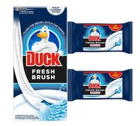 Toilet Cleaner Starter Kit Bundle Includes 1 Duck Fresh Brush With Holder and 24 Flushable Cleaning Duck Fresh Brush Refill Pads
