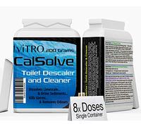 Toilet DESCALER HEAVY DUTY Limescale Remover for Toilet Concentrated Cleaner Formula Remove All Stubborn Stains CalSolve - Dissolve Urine Scale Destroys Smell 16x Doses 300 Grams