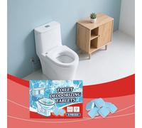 Toilet Descaling Effervescent Tablets for Efficient Stain and Odor Removal Automatic Cleaning Agent Works with All Toilet Types 8PCS (Blue, 2.2x0.8cm)