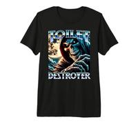 Toilet Destroyer Poop Joke Humor Diarrhea Hard Skeleton Meme Premium T-Shirt