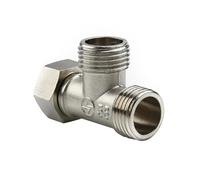 Toilet Diverter Valve Copper T Adapter G1/2" T-Valve for Bath Bidet Sprayer Shower Fitting 4 Points Three-Way for Bathroom Bathtub