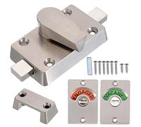 Toilet Door Lock, 2PCS Cubicle Door Lock with Indicator Latch Indicating Lock for Toilet Cubicles Privacy Bolt Bathroom Public Toilet Lock Latch Vacant Engaged + Screws