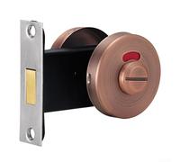 Toilet Door Lock with Clear Occupied/Vacant Indicator and Stainless Steel Build Suitable for Various Settings (Red copper)