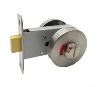 Toilet Door Lock with Clear Occupied/Vacant Indicator and Stainless Steel Build Suitable for Various Settings (Silver wire)