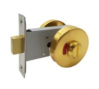 Toilet Door Lock with Clear Occupied/Vacant Indicator and Stainless Steel Build Suitable for Various Settings (Drawing gold)