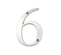 Toilet door sign, 1pc 101mm Metal House Number 4inch Silver Zinc Alloy Modern Numbers Door Number #0-9(6)