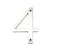 Toilet door sign, 1pc 101mm Metal House Number 4inch Silver Zinc Alloy Modern Numbers Door Number #0-9(4)