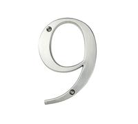 Toilet door sign, 1pc 101mm Metal House Number 4inch Silver Zinc Alloy Modern Numbers Door Number #0-9(9)