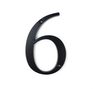 Toilet door sign, 1pc 101mm Modern House Number 4inch Black Zinc Alloy Numbers Door Number Mailbox Address Sign Outdoor House Number #0-9(6)