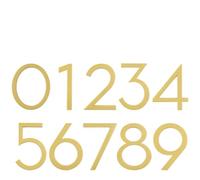 Toilet door sign, 1pc 125mm Floating House Number 5inch Black Golden Zinc Alloy Number and Star Mailbox Address Plate Outdoor Door Number #0-9(Gold,4)