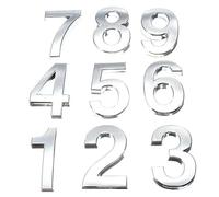 Toilet Door Sign, 5cm 3D Digits 0-9 Number Sticker Plate Sign Hotel Door Number Plaque Modern Plated House Home Decor(0)