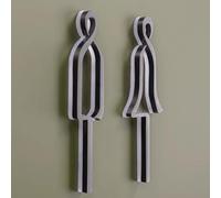 Toilet Door Sign, LED Restroom Sign Pack Of 2 Stainless Steel Wall Mounted For Men Women Multicolor(Onecolor)