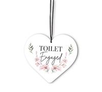 Toilet Engaged Vacant In Use Occupied Floral Modern Contemporary Hanging Door Sign With Chain