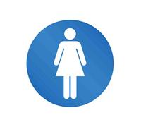 Toilet Facility Signs - Female Toilet Sign - 3 x A4 Self Adhesive Health and Safety Waterproof Vinyl Label Sticker for Commercial Office Retail Outdoor