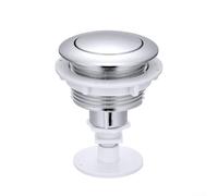 Toilet Flush Button 55Mm, Single Button ABS Replacement With Bracket For Cistern Tank Push Button Silver Black(Silver)