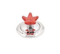 Toilet Flush Button Assist, 2 Pcs Ceramic Starfish,Toilet Push Tank Buttons,Top Button for Long Nails(Red)