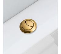 Toilet Flush Button Brushed Brass 48mm, Adjustable Spindles Up to 125mm | 38mm Cistern Hole Required for Installation, ABS Button with Secure Back Nut for Close Coupled WC, Top or Front Mount