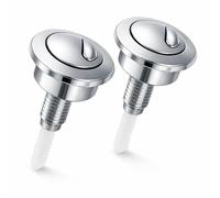 Toilet Flush Button Compatible with Twyford Siamp Optima 49, Dual Flush Toilet Push Button Replacement, Chrome-Plated Cistern Push Button Assembly, Water-Saving, Easy Install (2 Pack)