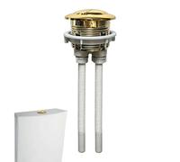 Toilet Flush Button, Dual Flush Push Button Replacement, Brushed Brass Gold with Adjustable Rod, Top and Front Mount Compatible with 38-42mm Tank Hole