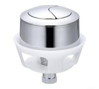 Toilet Flush Button, Dual Flush Push Button with Wire Control, Top and Side Mount Cistern Button for WC, Drain Valve Replacement(Silver)