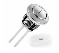 Toilet Flush Button, Dual Flush Toilet Push Button for Twyford Siamp Optima 49,1Pcs Round Head Silver ABS Toilet Flush System Replacement
