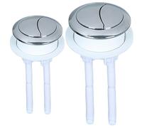 Toilet Flush Button for Water Tank Universal Replacement Dual Flush Button with Cuttable Bottom Pusher Round ABS Toilet Parts for Bathroom, Medium, Push