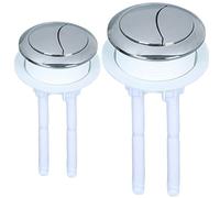 Toilet Flush Button for Water Tank Universal Replacement Dual Flush Button with Cuttable Bottom Pusher Round ABS Toilet Parts for Bathroom, Small, Push
