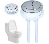 Toilet Flush Button for Water Tank Universal Replacement Dual Flush Button with Cuttable Bottom Pusher Round ABS Bathroom Toilet Parts, Small