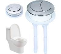Toilet Flush Button for Water Tank Universal Replacement Dual Flush Button with Cuttable Bottom Pusher Round ABS Toilet Parts for Bathroom, Medium, Accessories