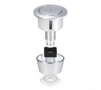 Toilet Flush Button Kit, Dual Flush Replacement, Fits 20mm 40mm Cistern Lid Holes for WC Bathroom(Silver)
