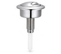 Toilet Flush Button Replacement Compatible with Twyford Siamp Optima 49, Dual Flush Cistern Push Button for 39-42mm Holes, Round Silver Toilet Tank Flush Repair Button, ABS Assembly