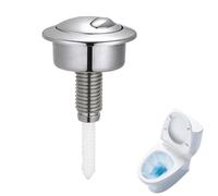 Toilet Flush Button Replacement for Siamp Optima 49, Silver Metal Push Button, Universal Bathroom Flush Mechanism, Easy Install, Durable & Corrosion-Resistant Drain Valve Button for Standard Toilets