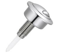 Toilet Flush Button Replacement, Push Button Toilet Flush for Siamp Optima 49, Silver Metal Drain Valve Button, Universal Bathroom Flushing Mechanism, Easy Install Commode Activator