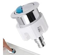 Toilet Flush Button - Round Dual Flush Replacement Button for Cistern Tank - Chrome Push Button Flush Valve, Easy Installation