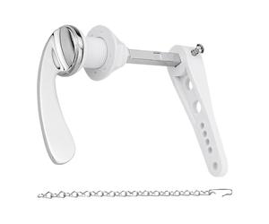 Toilet Flush Handle - Flush Lever Kit - Toilet Handle Kit Zinc Alloy Tank Trip Lever Replacement with Chains for Living Room