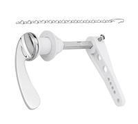 Toilet Flush Handle, Lever Replacement Kit, 8.5x2.5 Inches Handle with Chain Build, Durable Metal Flush Lever, Repair Part with Silver Style, Bathroom Equipment for Home & Toilet