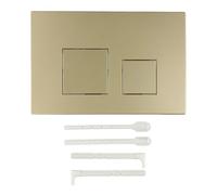 Toilet Flush Plate for Geberit Sigma01 Sigma10 Sigma20 Sigma21 Sigma30 Sigma50 Sigma60, Dual Push Button Water Tank Panel, with Full & Half Flush Buttons, Chrome Frame Accessory, 164x246x12mm, Gold