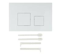 Toilet Flush Plate for Geberit Sigma01 Sigma10 Sigma20 Sigma21 Sigma30 Sigma50 Sigma60, Dual Push Button Water Tank Panel, with Full & Half Flush Buttons, Chrome Frame Accessory, 164x246x12mm, White