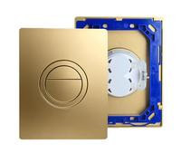 Toilet Flush Plate - Replacement Flush Mounted Cistern with 2 Flush and Start Stop (Water Saving) for Wall Mounted Toilet (Gold)