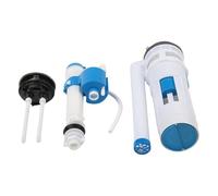 Toilet Flush Push Button System - Dual-Flush Fill Valve Kit for Integrated Cisterns, Quiet Low-Noise Operation & Adjustable Drainage, White Plastic Replacement Kit