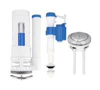 Toilet Flush System Replacement, Dual Flush Valve 20cm Toilet Cistern Flush Part Double Button Control Drain Valve for Tank Height 22-26cm General Toilet Cistern Fittings for Bathroom Home (24cm Kit)
