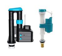 Toilet Flush System Replacement Kit with Fill Valve - Universal Lever Flush Toilet Syphon & Bottom Entry Toilet Fill Valve 1/2” Brass Thread (Dual Flush Toilet Syphon + Bottom Entry Fill Valve)