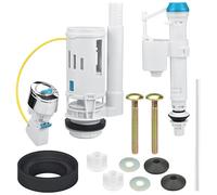 Toilet Flush System Replacement, Toilet Cistern Flush Parts, Water Closet Flush Valve, Toilet Syphon Replacement Kit with Button Screw Sealing Ring, 6 PCS Vintage Tank Accessories Side Inlet Valve